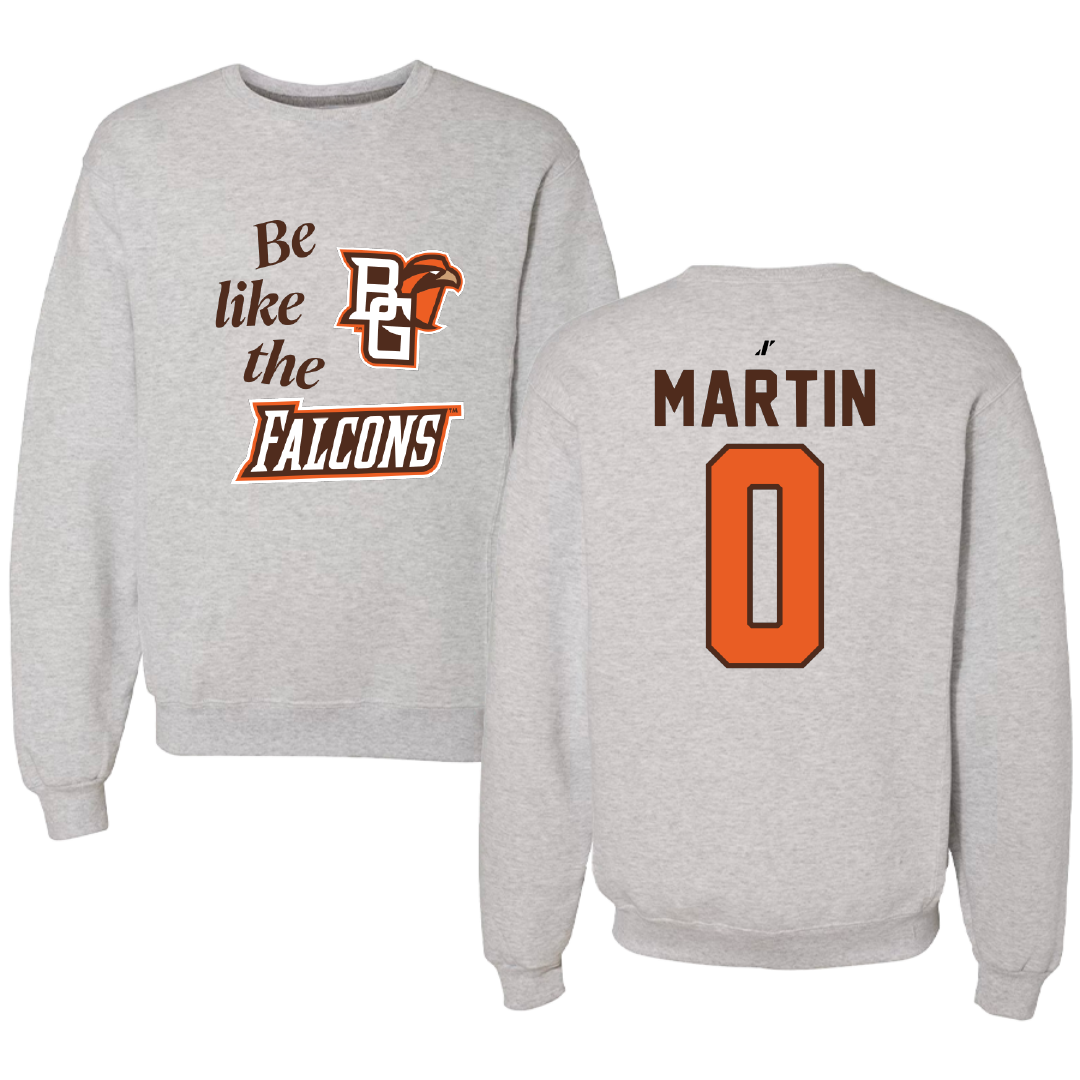 Bowling Green State University Softball Light Gray Be Like Us Crewneck - #0 Addie Martin