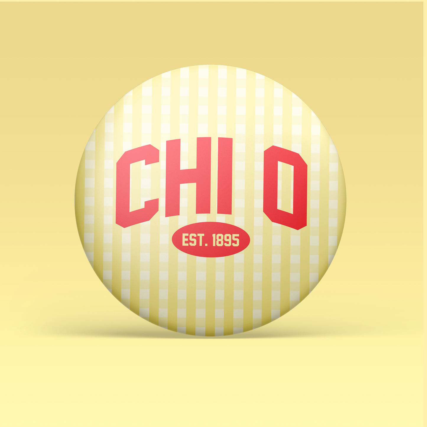 Chi Omega Gingham Button