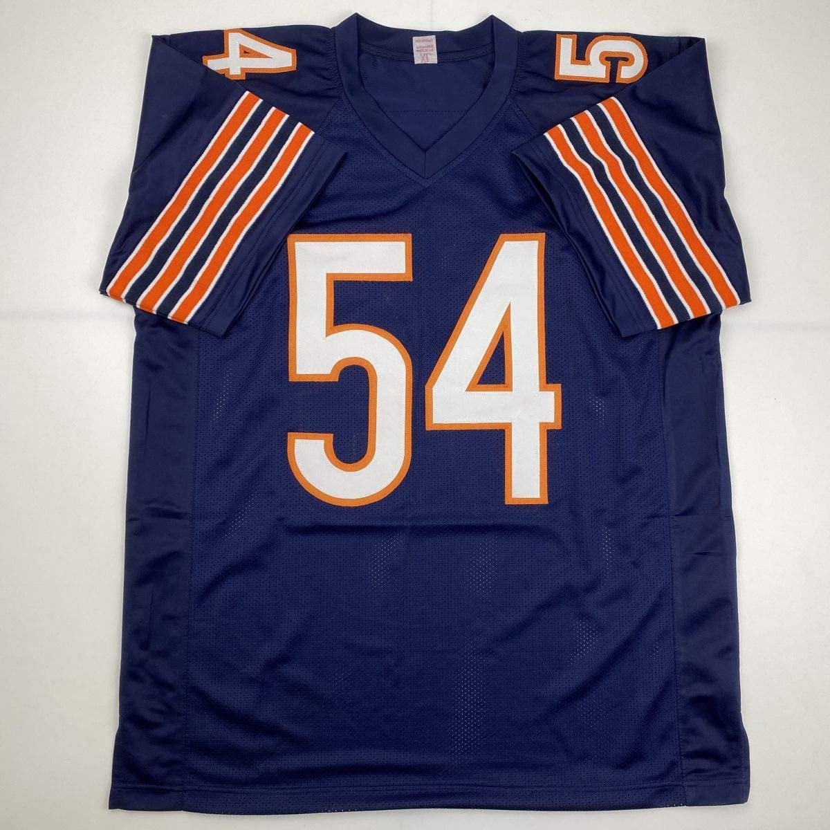 Autographed/Signed Brian Urlacher Chicago Blue Football Jersey Beckett BAS COA