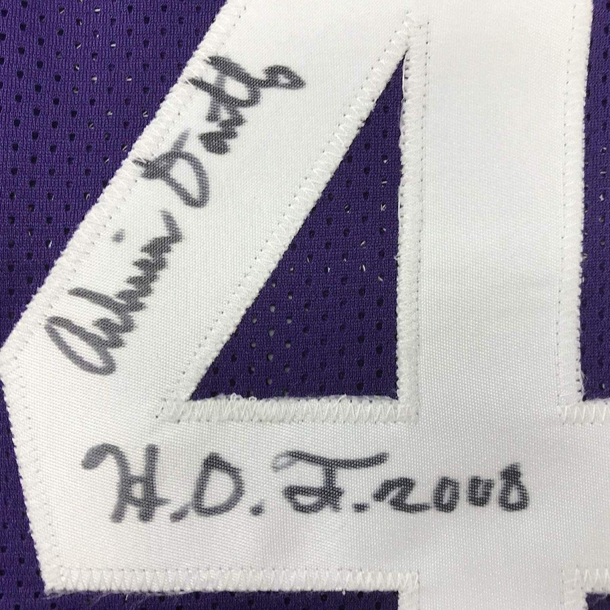 Autographed/Signed Adrian Dantley HOF 2008 Utah Purple Basketball Jersey JSA COA