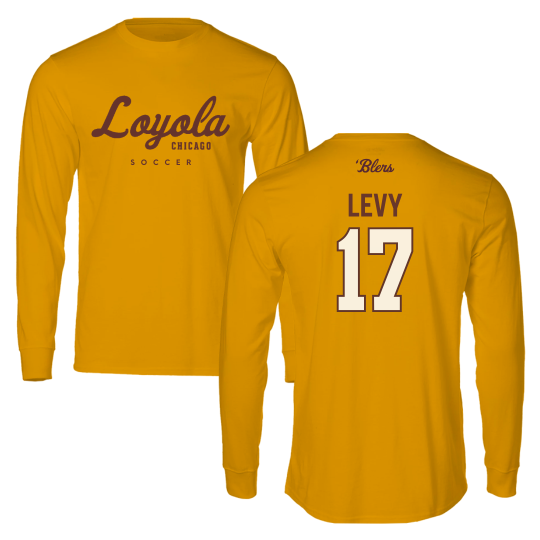 Loyola University-Chicago Soccer Gold Long Sleeve - #17 Dylan Levy