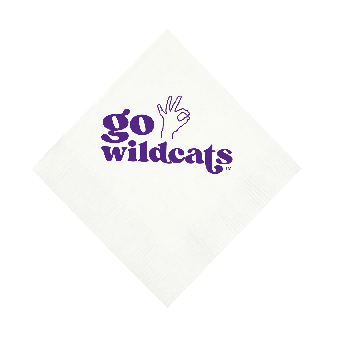 Kansas State White 3 ply Napkins Set of 25
