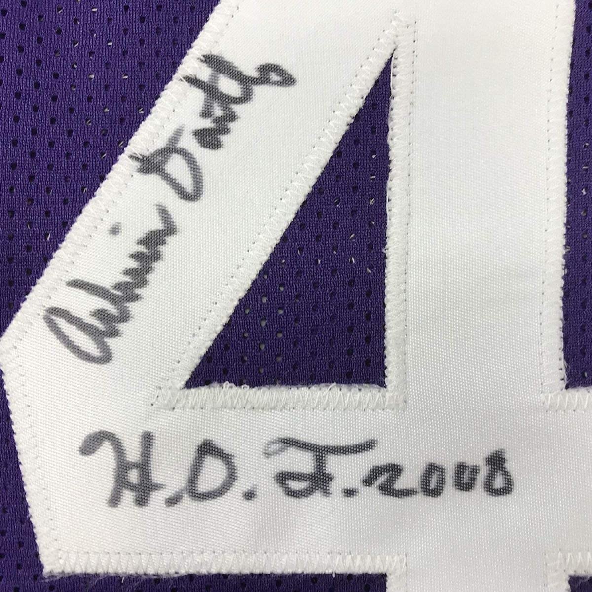 Framed Autographed/Signed Adrian Dantley HOF 2008 35x39 Utah Purple Basketball Jersey JSA COA