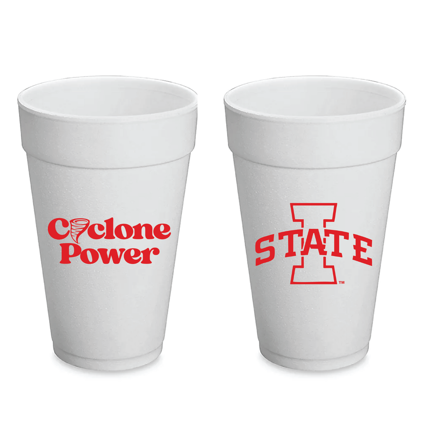 Iowa State Styrofoam Cups Set of 8 - 20 ounces