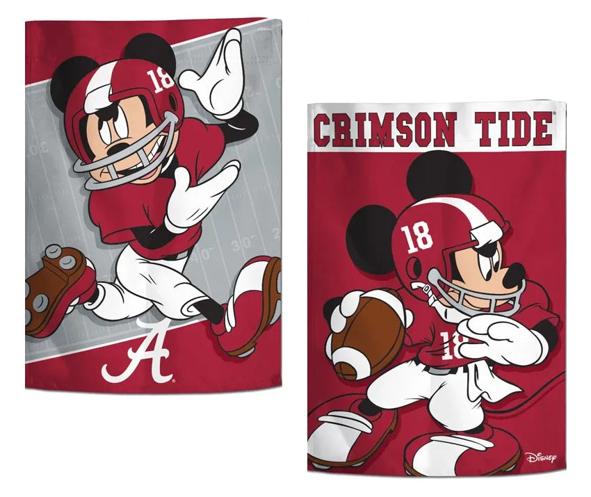 Alabama Crimson Tide Garden Flag 2 Sided Mickey Mouse