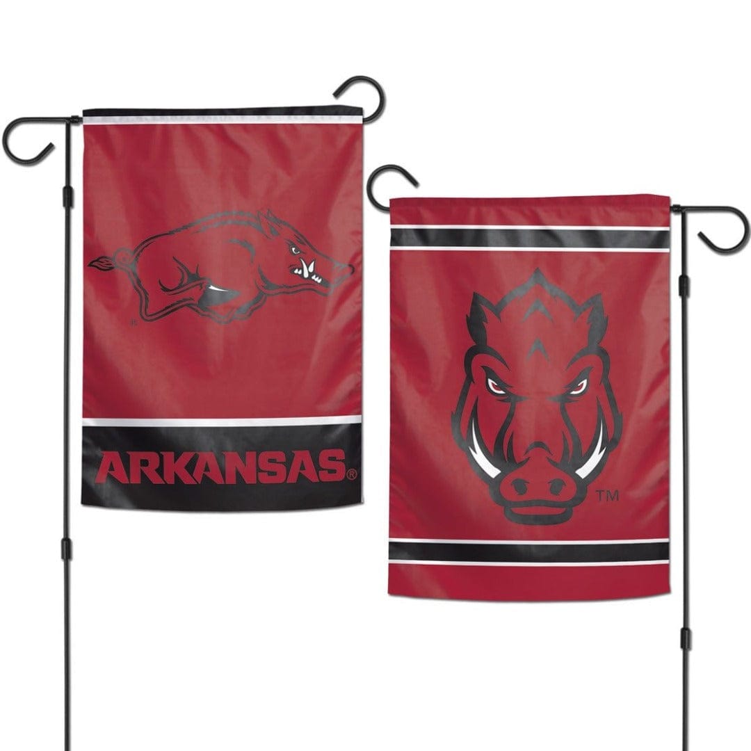 Arkansas Razorbacks Garden Flag 2 Sided Double Logo