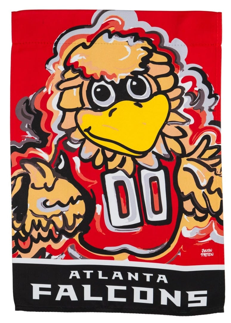 Atlanta Falcons Garden Flag 2 Sided Justin Patten Logo