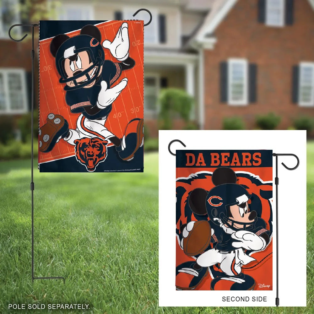 Chicago Bears Garden Flag 2 Sided Mickey Mouse Da Bears