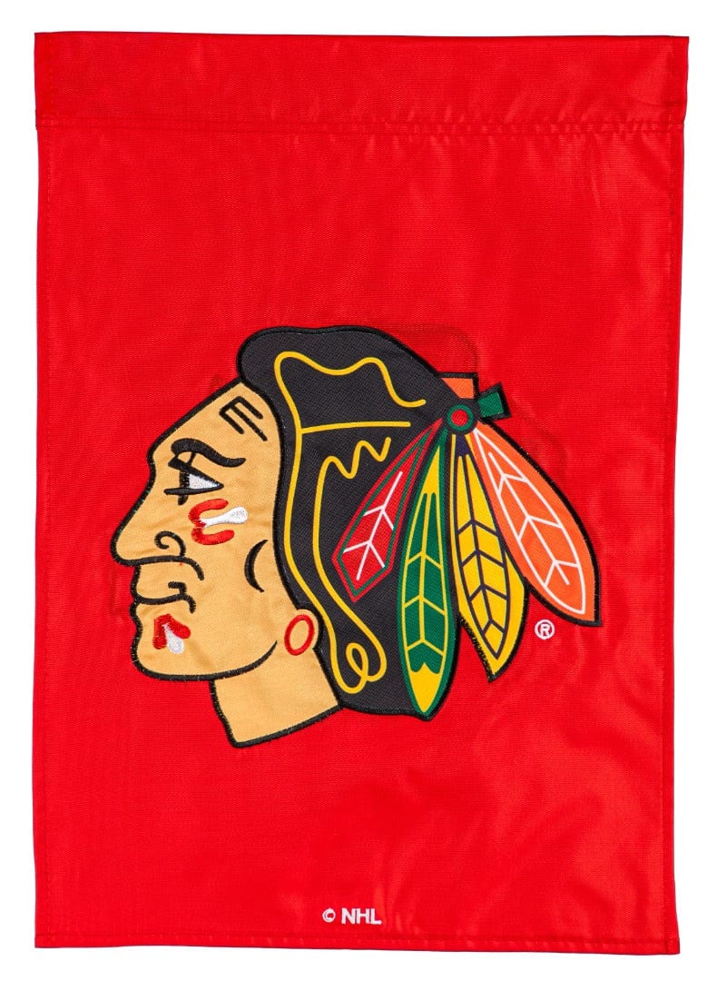 Chicago Blackhawks Garden Flag 2 Sided Applique Logo
