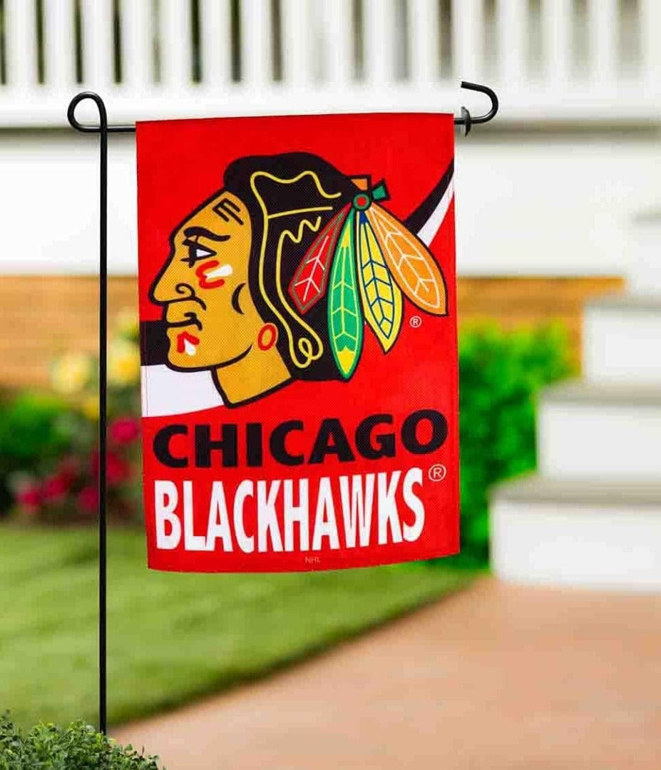 Chicago Blackhawks Garden Flag 2 Sided Burlap