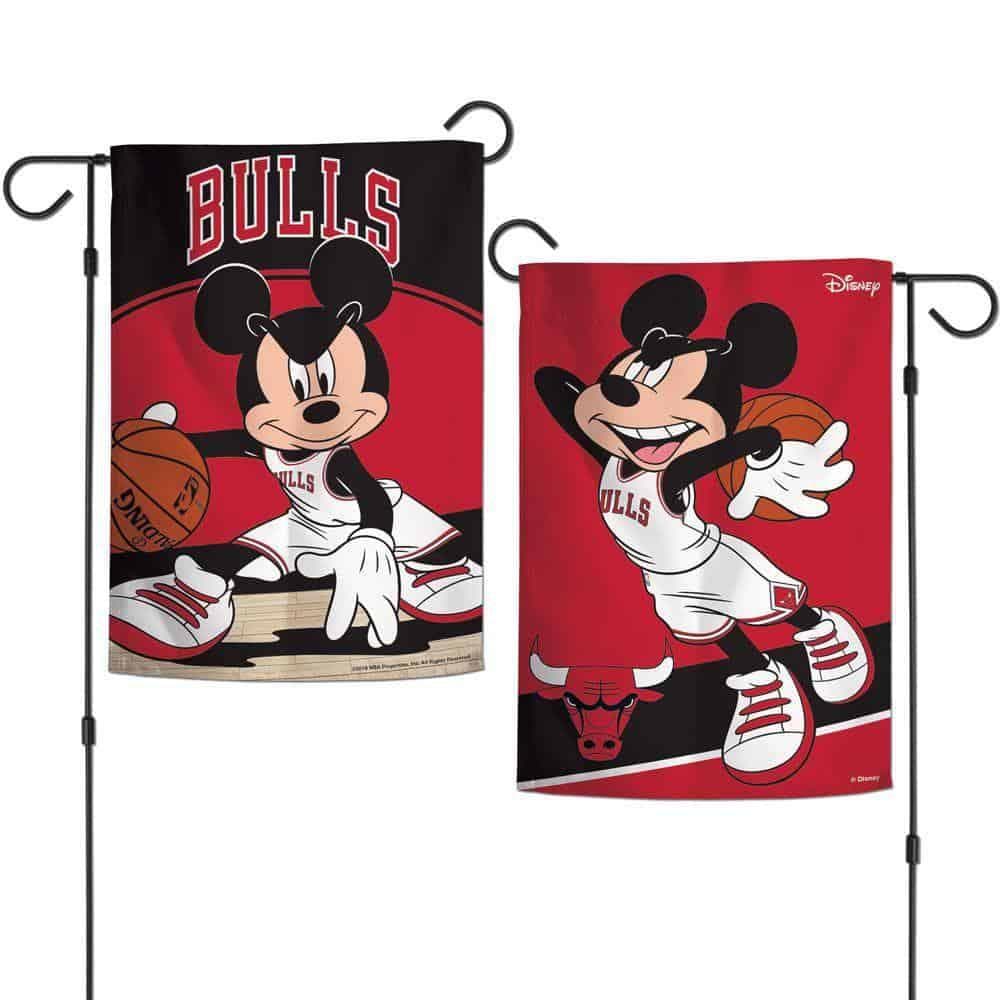 Chicago Bulls Garden Flag 2 Sided Mickey Mouse