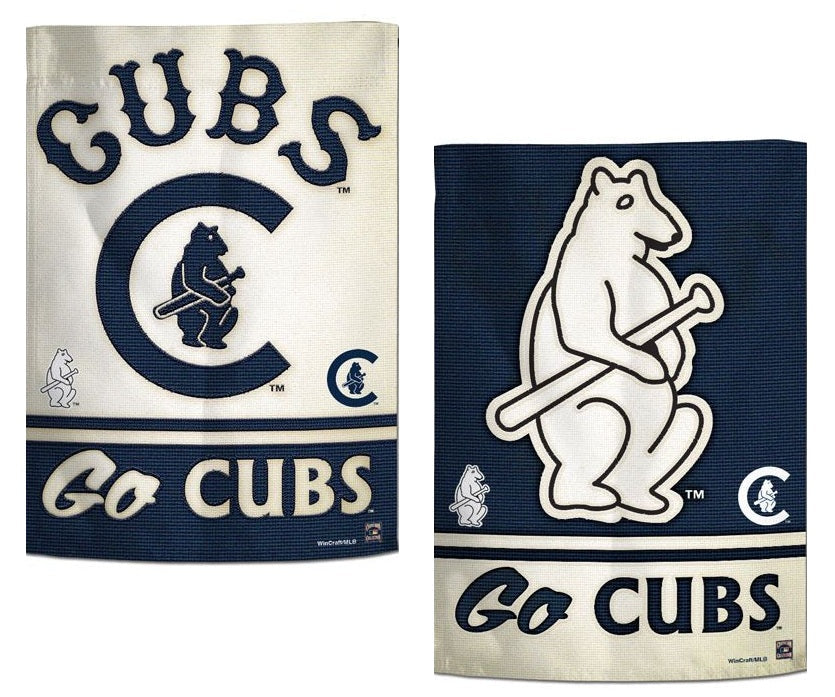 Chicago Cubs Garden Flag 2 Sided Go Cubs Retro