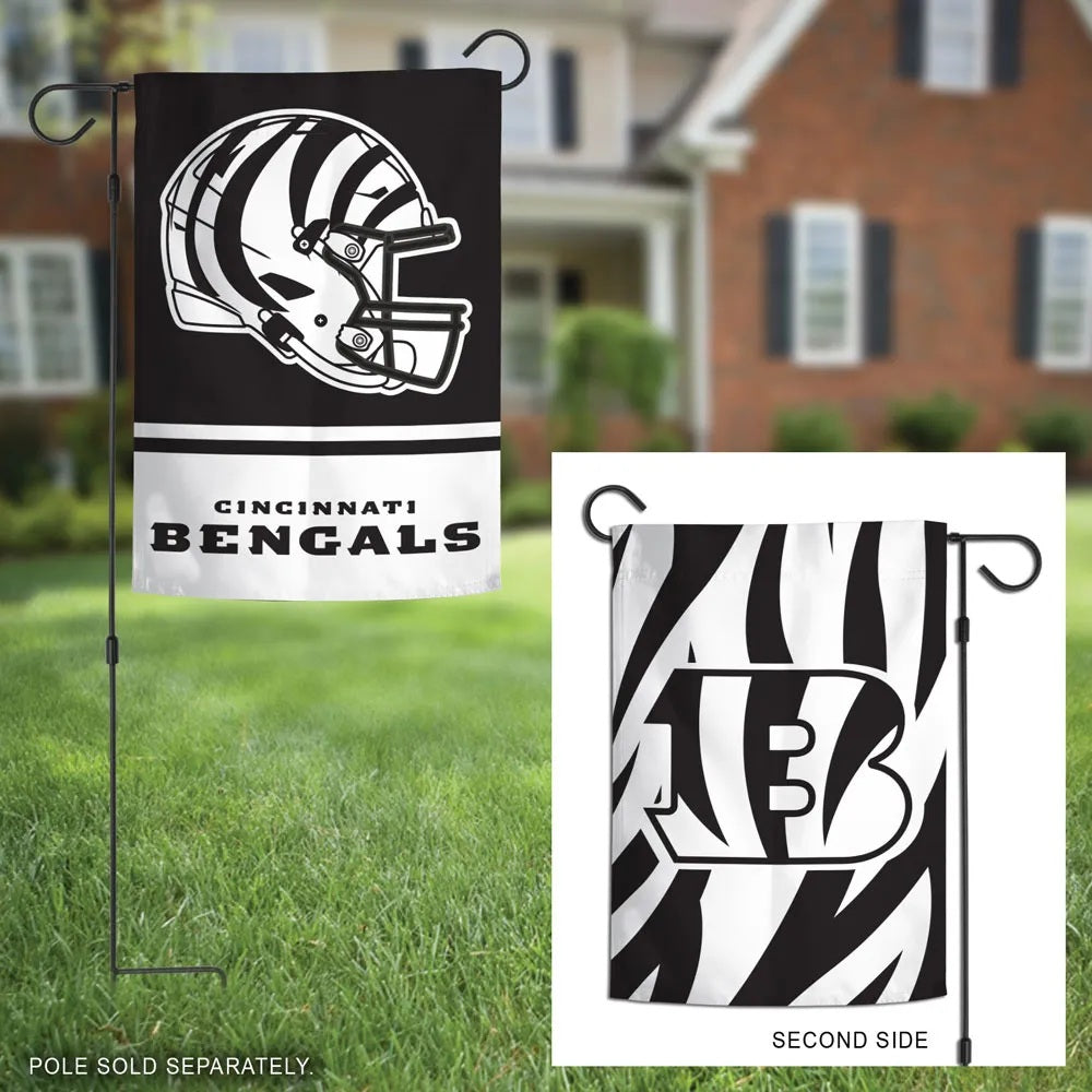 Cincinnati Bengals Garden Flag 2 Sided Alternate BW