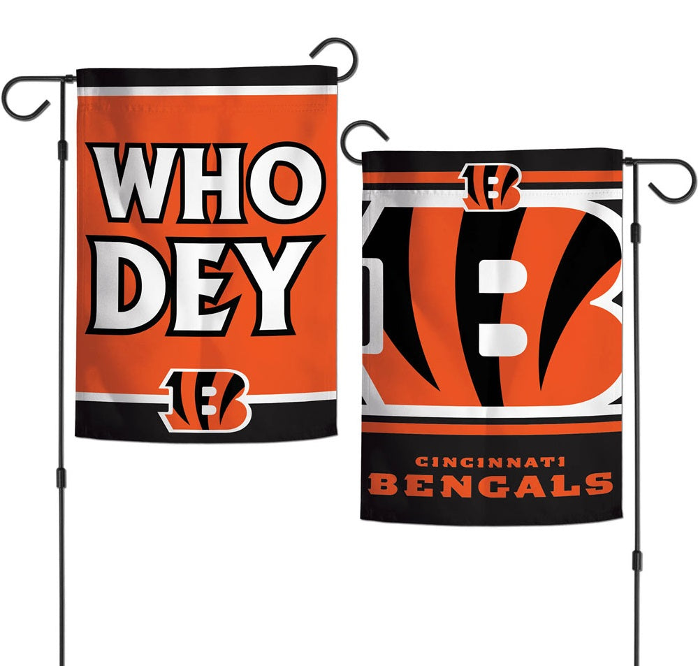 Cincinnati Bengals Garden Flag 2 Sided Who Dey Slogan
