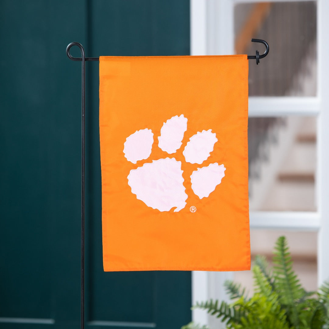 Clemson Tigers Garden Flag 2 Sided Applique Logo