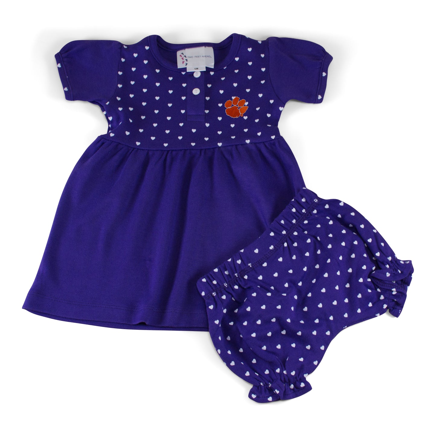 Clemson State Girl's Heart Dress with Bloomers