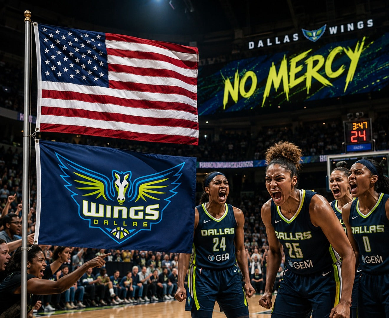 Dallas Wings 3x5 Flag