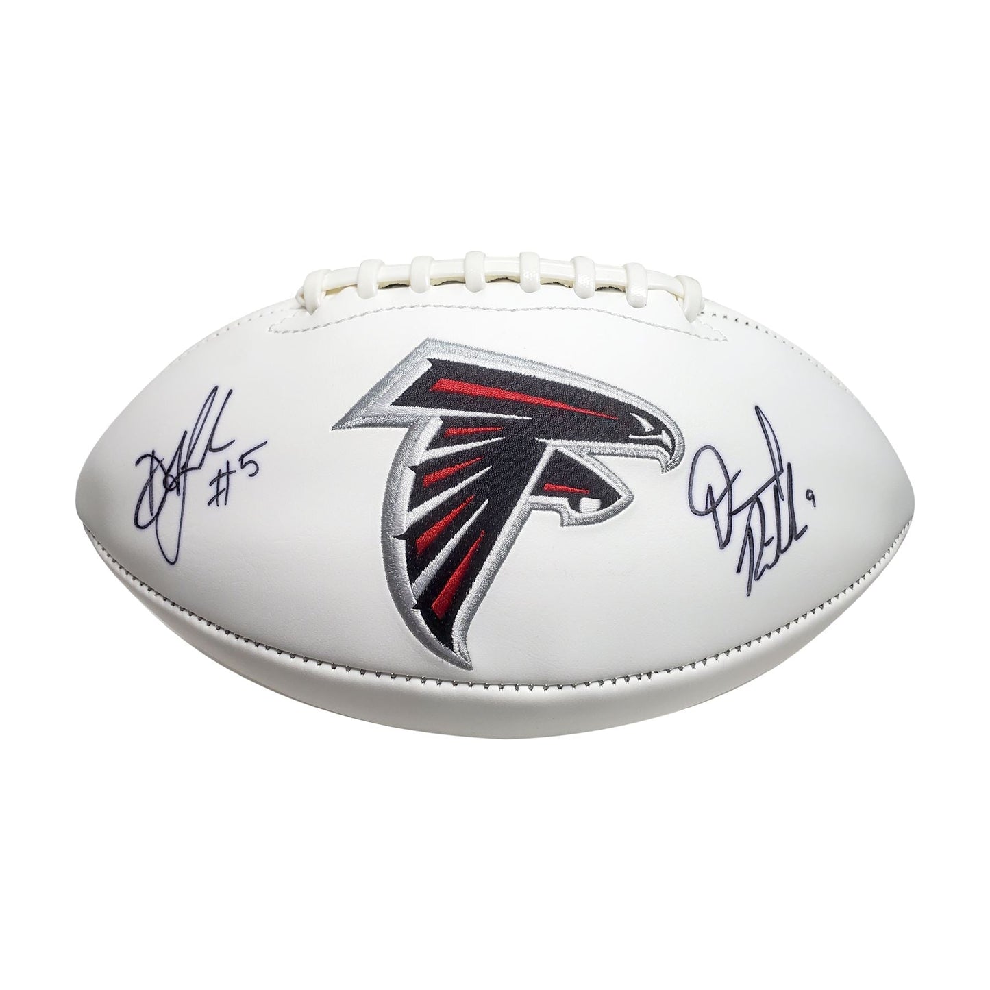 Desond Ridder/Drake London signed Falcons Logo Football - Beckett Authentication