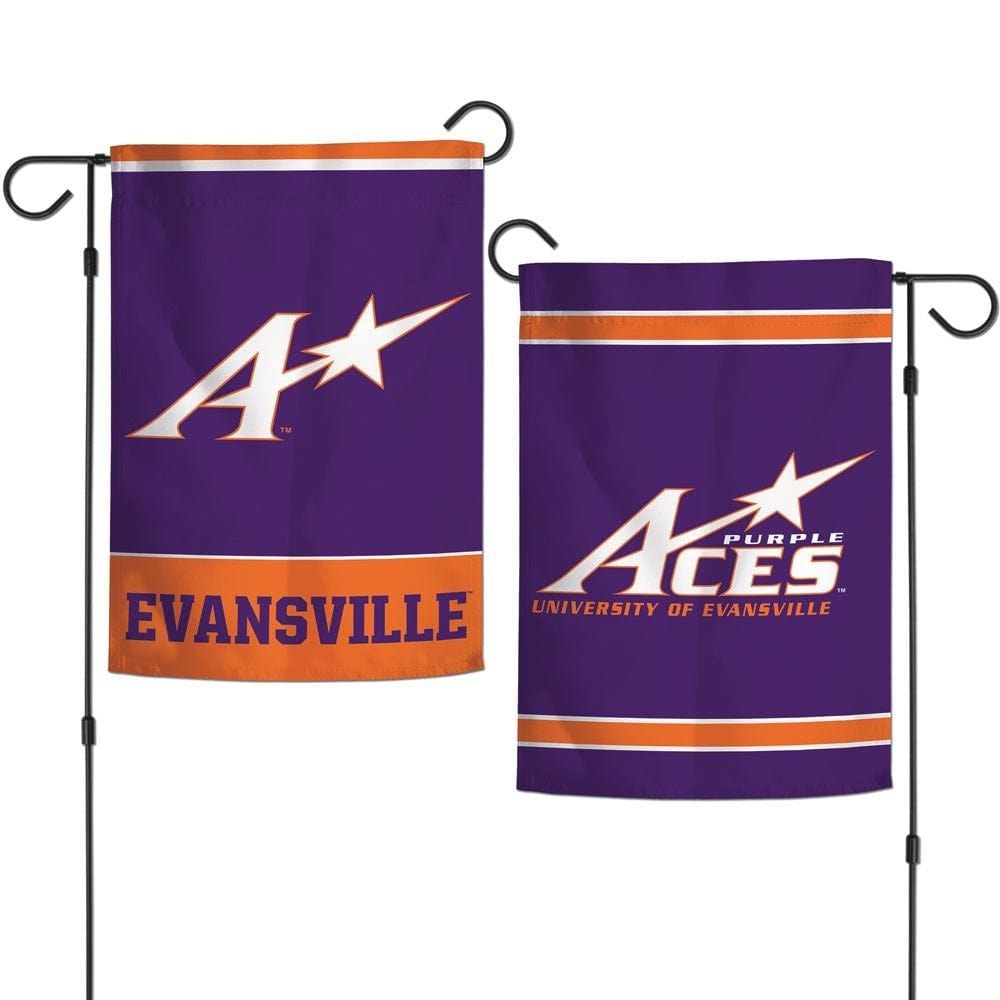 Evansville Purple Aces Garden Flag 2 Sided Logo