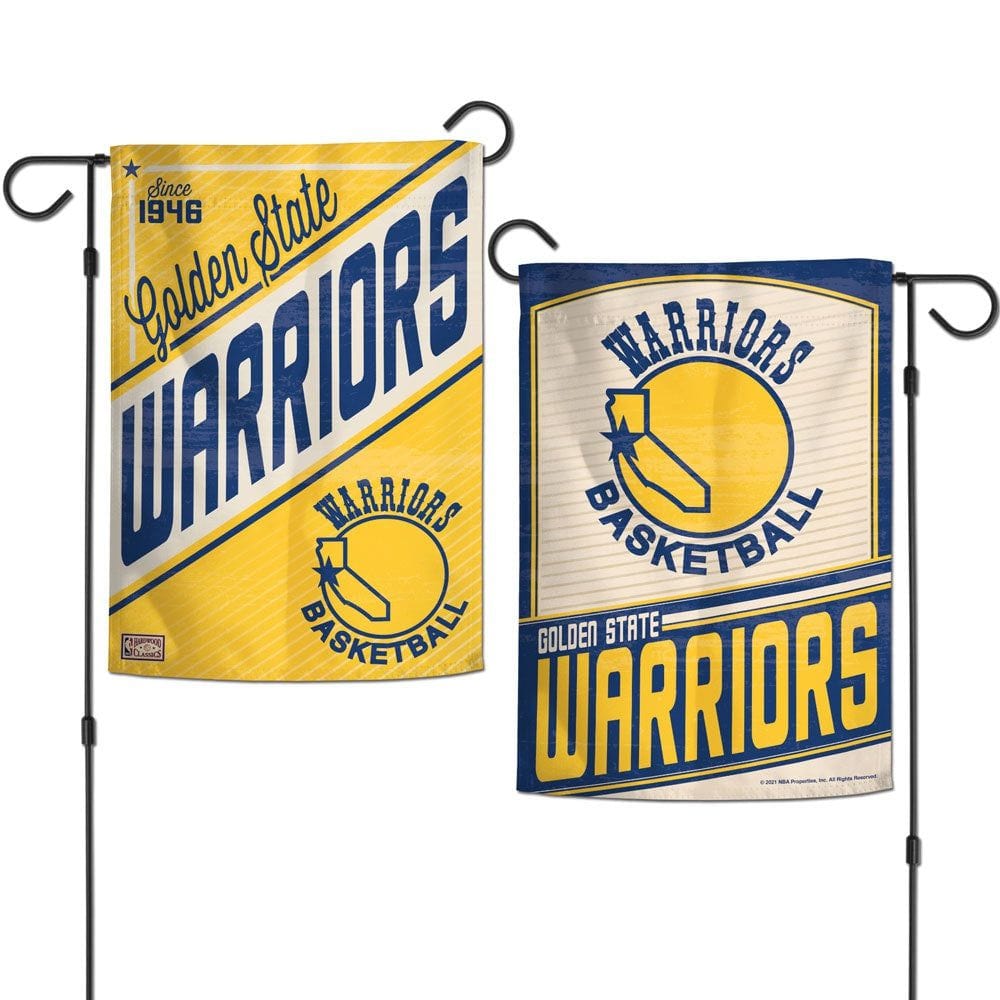 Golden State Warriors Garden Flag 2 Sided Hardwood Classic Logo