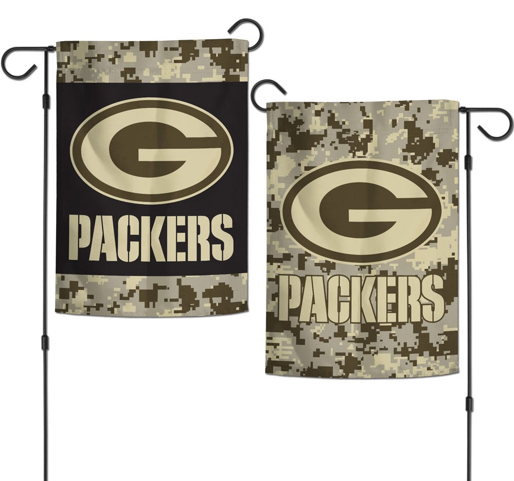 Green Bay Packers Military Tribute 2 Sided Garden Flag