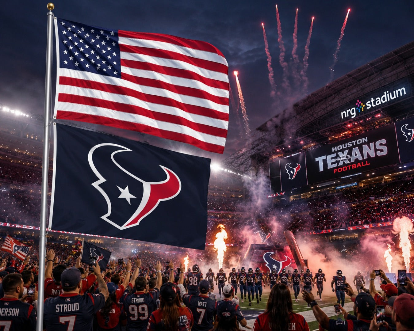 Houston Texans Blue 2 Sided 3x5 Flag