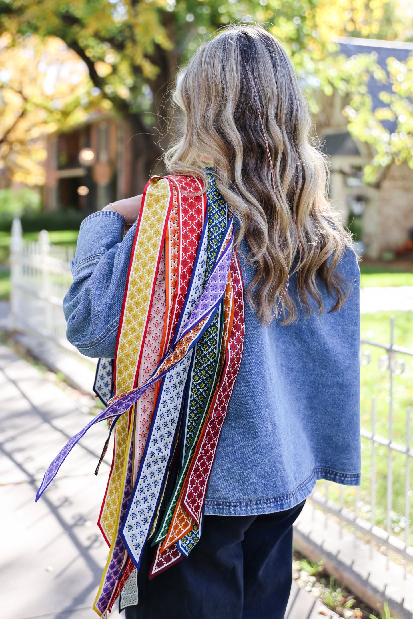 The Skinny Scarf - Navy & Silver