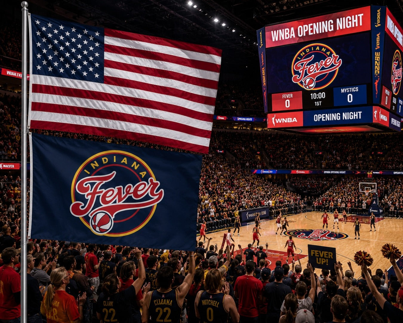 Indiana Fever 3x5 Blue Flag