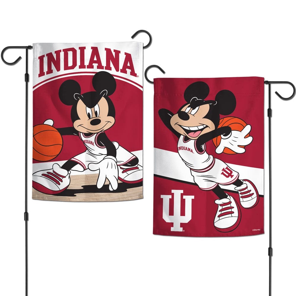 Indiana Hoosiers Garden Flag 2 Sided Mickey Mouse Basketball