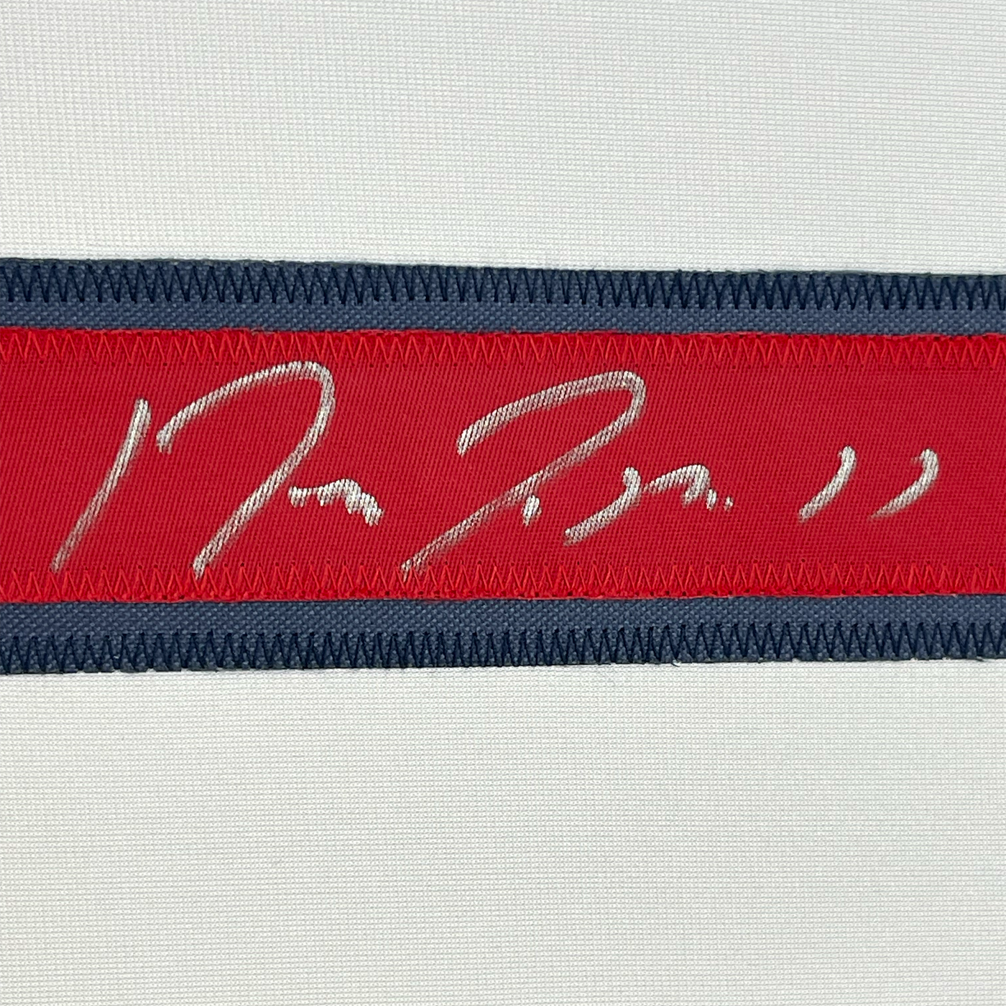Framed Autographed/Signed Jose Ramirez 35x39 Cleveland White Baseball Jersey Beckett BAS COA
