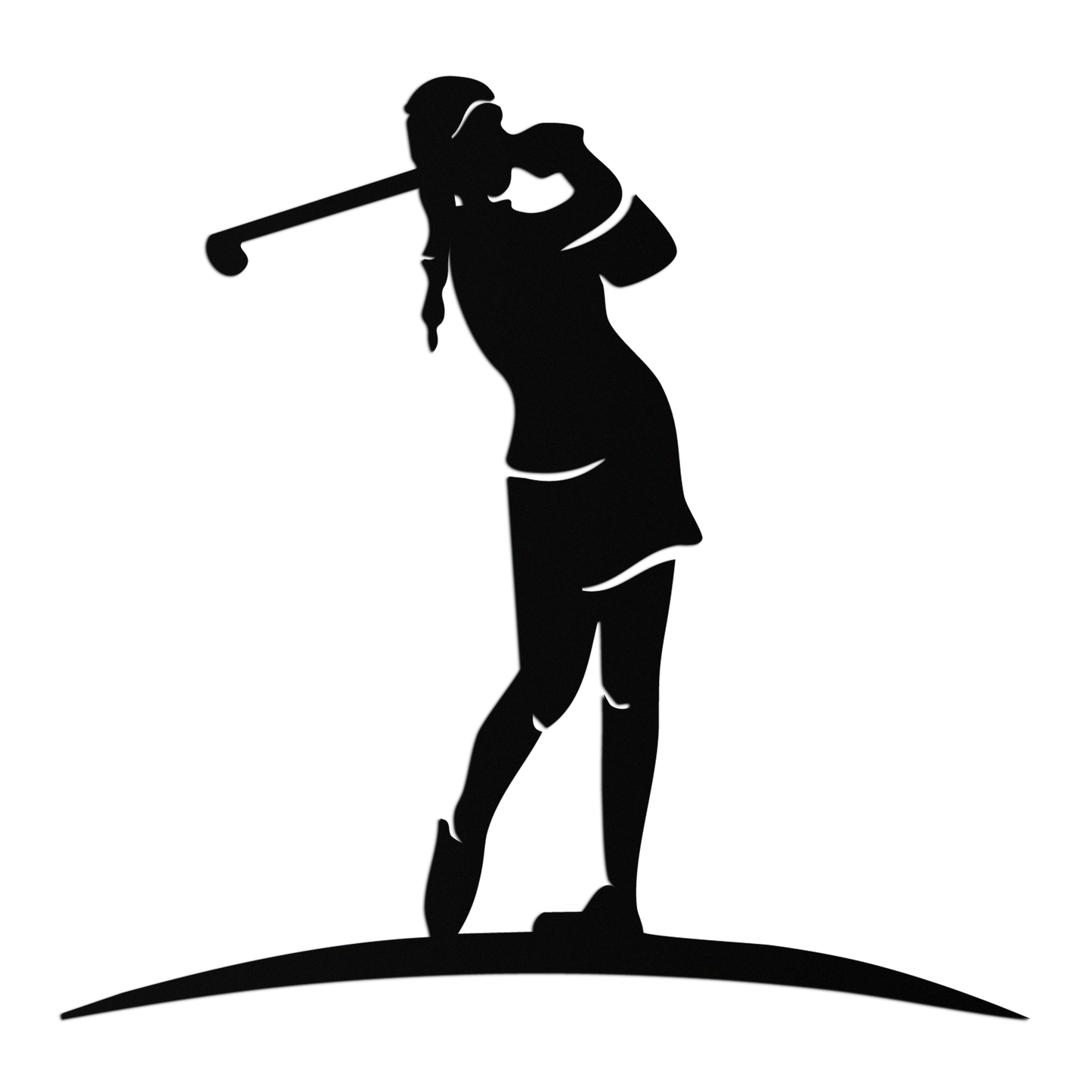 Female Golfer Metal Wall Art – Elegant Sports Silhouette for Modern Spaces- KAF698