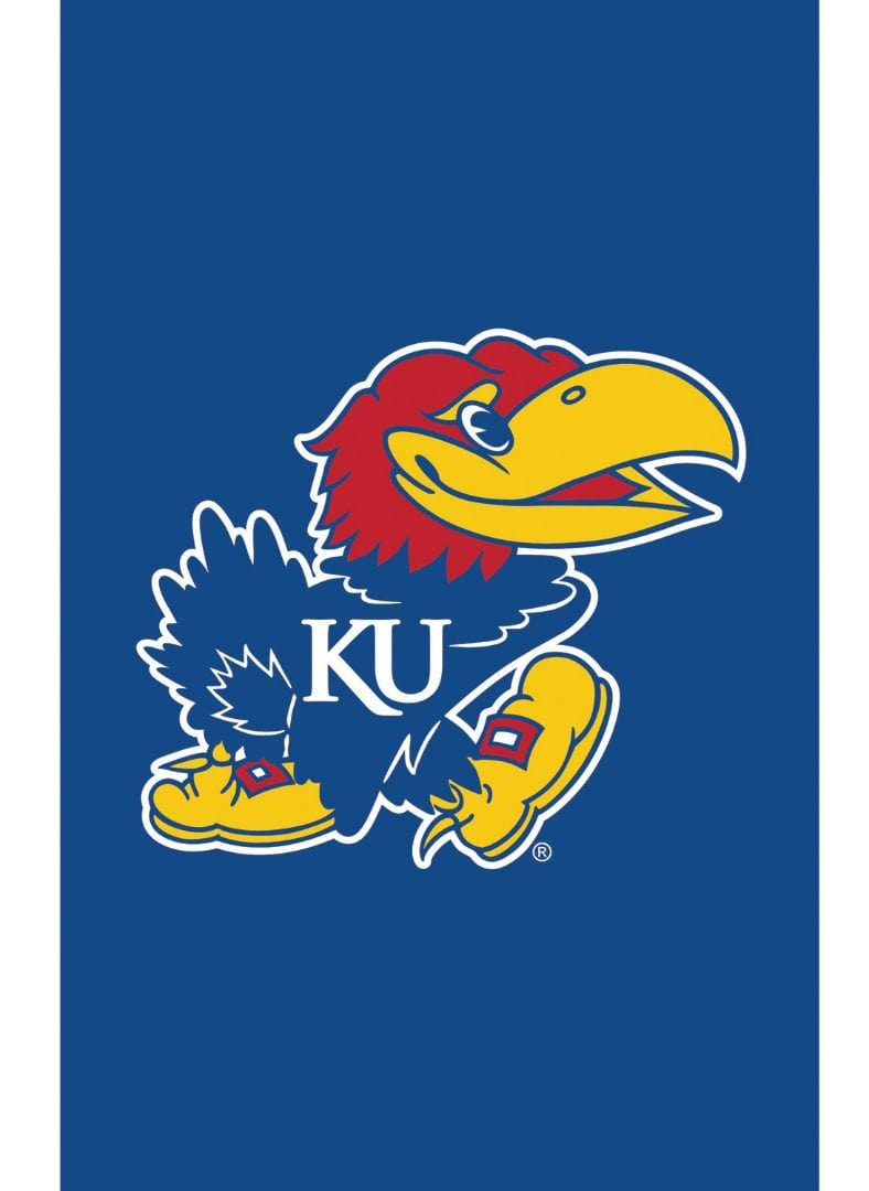 Kansas Jayhawks Garden Flag Applique 2 Sided