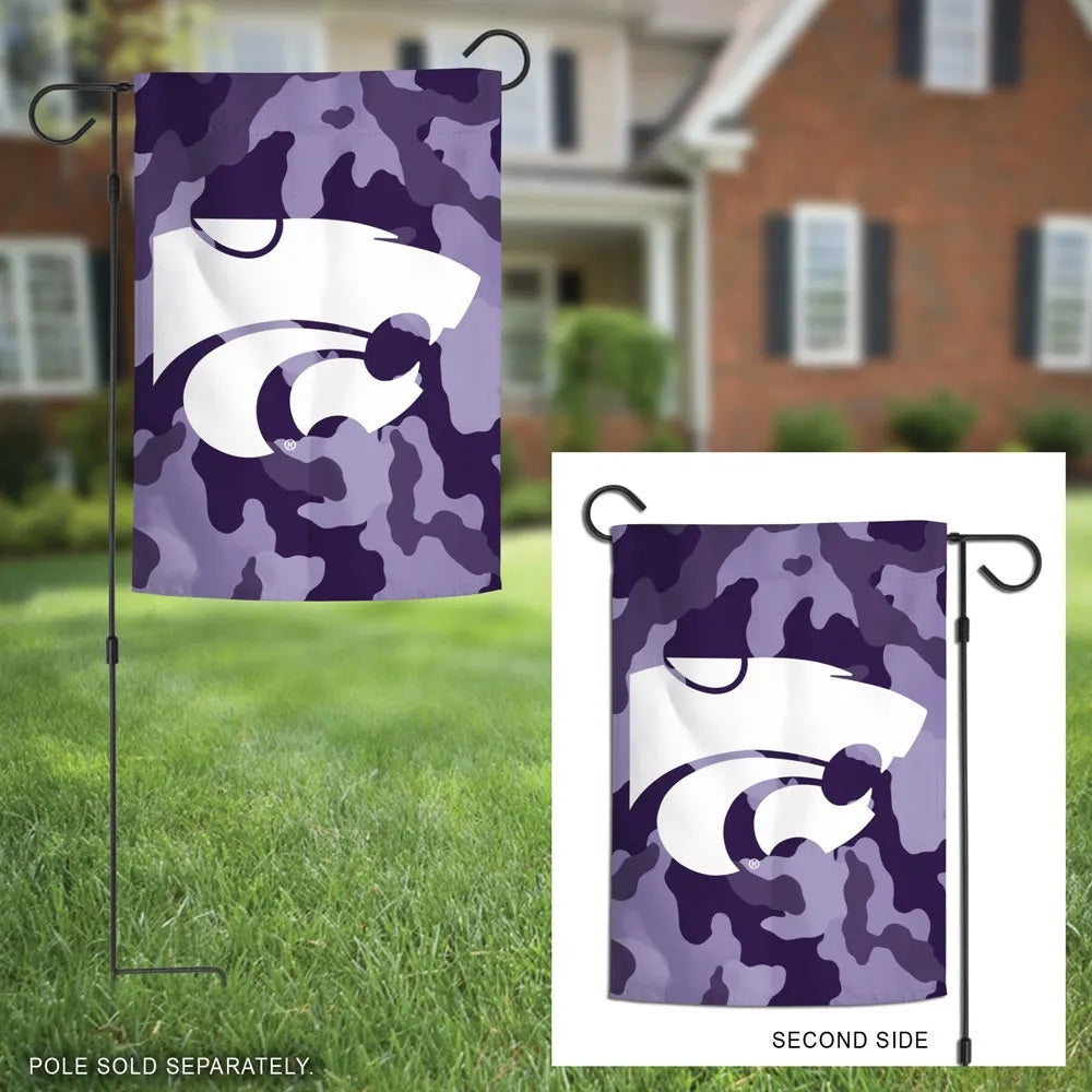 Kansas State Wildcats Purple Camo 2 Sided Garden Flag