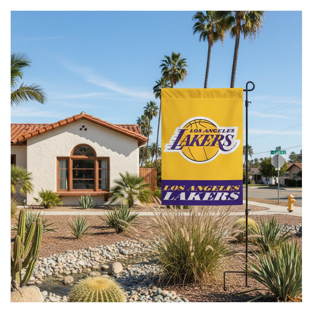 LA Lakers 2 Sided Embroidered Garden Flag