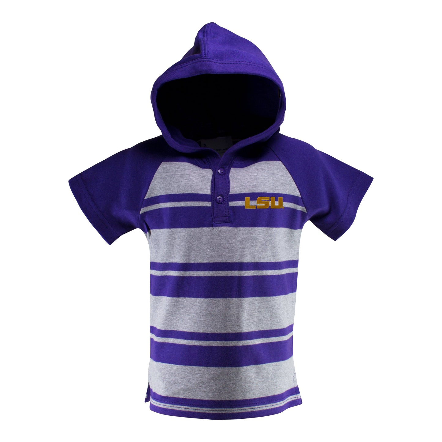 LSU Short Sleeve Hooded Shirt