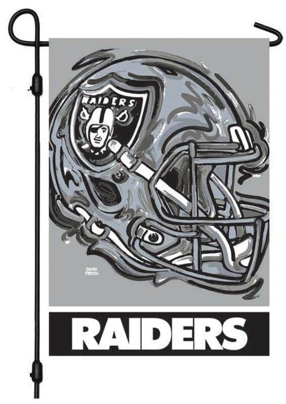 Las Vegas Raiders Garden Flag 2 Sided Justin Patten Helmet