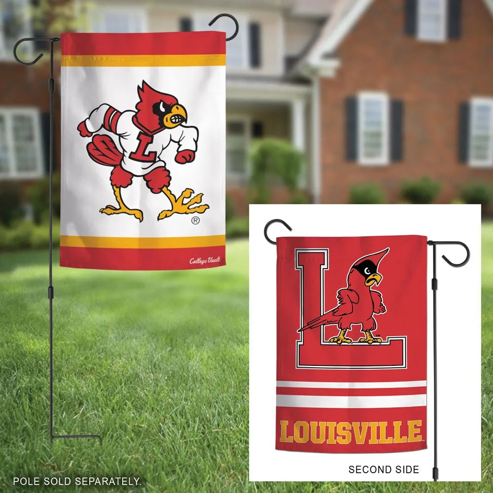 Louisville Garden Flag 2 Sided Cardinals Vault Logo