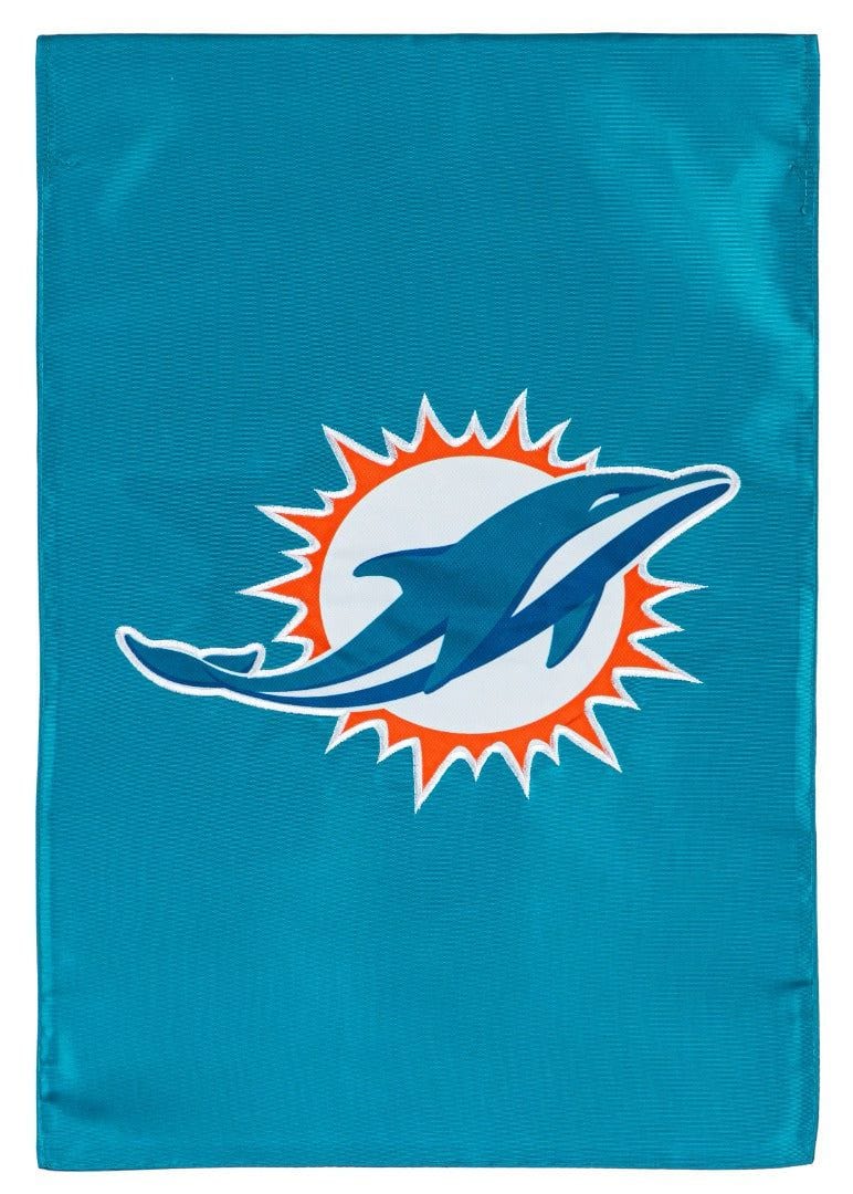 Miami Dolphins Garden Flag 2 Sided Applique Logo