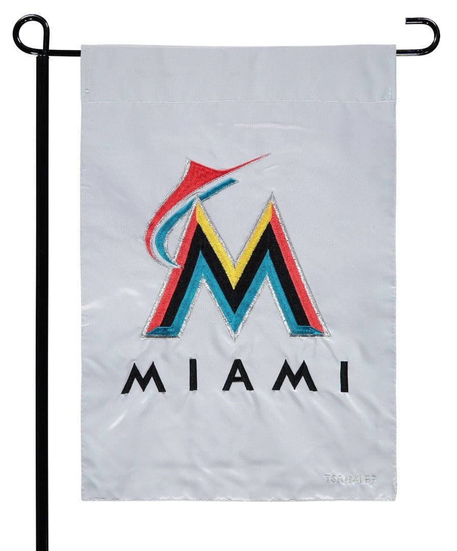Miami Marlins Garden Flag 2 Sided Applique Throwback