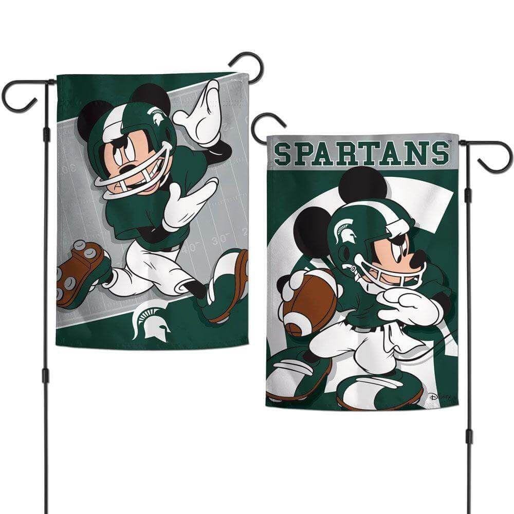 Michigan State Mickey Mouse Garden Flag 2 Sided Disney