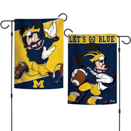 Michigan Wolverines Garden Flag 2 Sided Mickey Mouse Disney