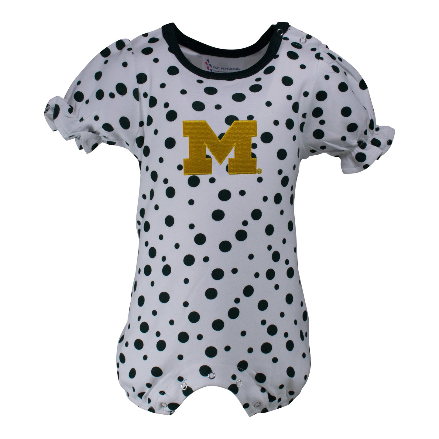 Michigan Polka Dot Girl's Romper