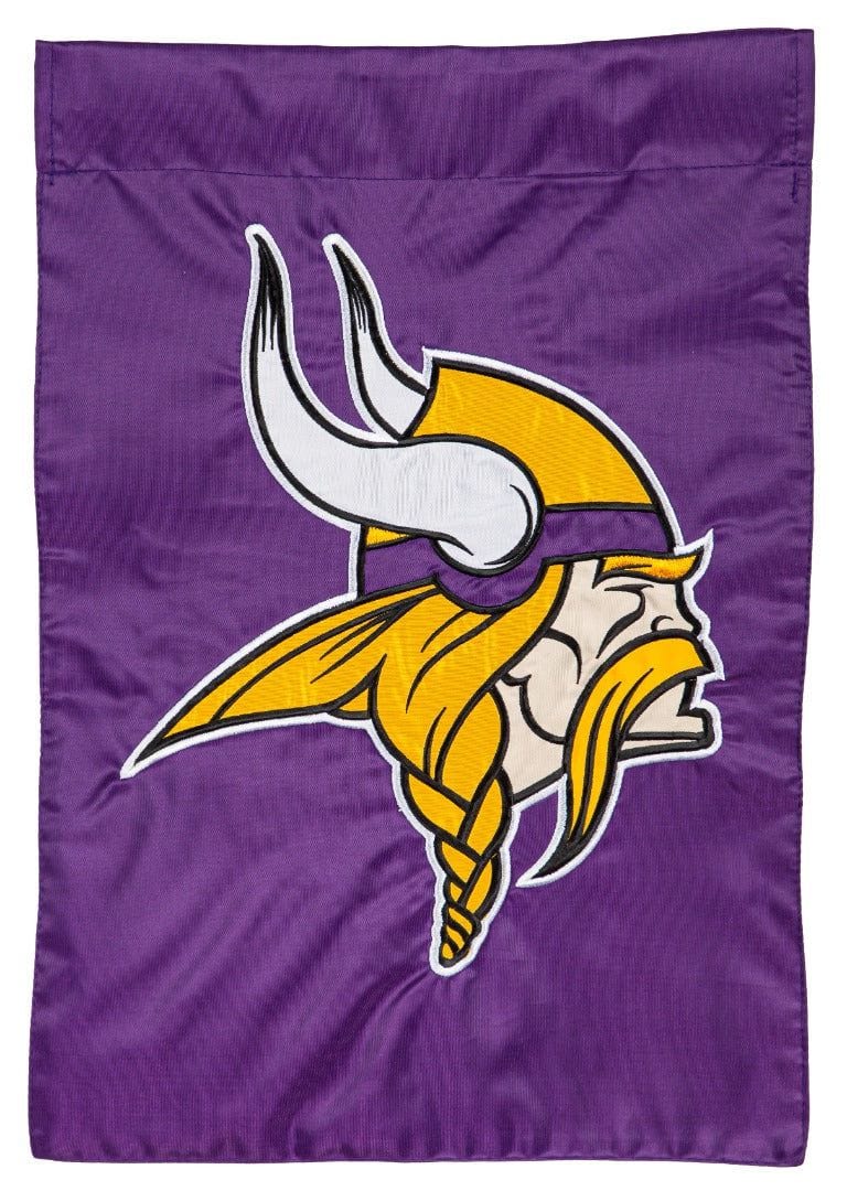 Minnesota Vikings Garden Flag 2 Sided Applique Logo