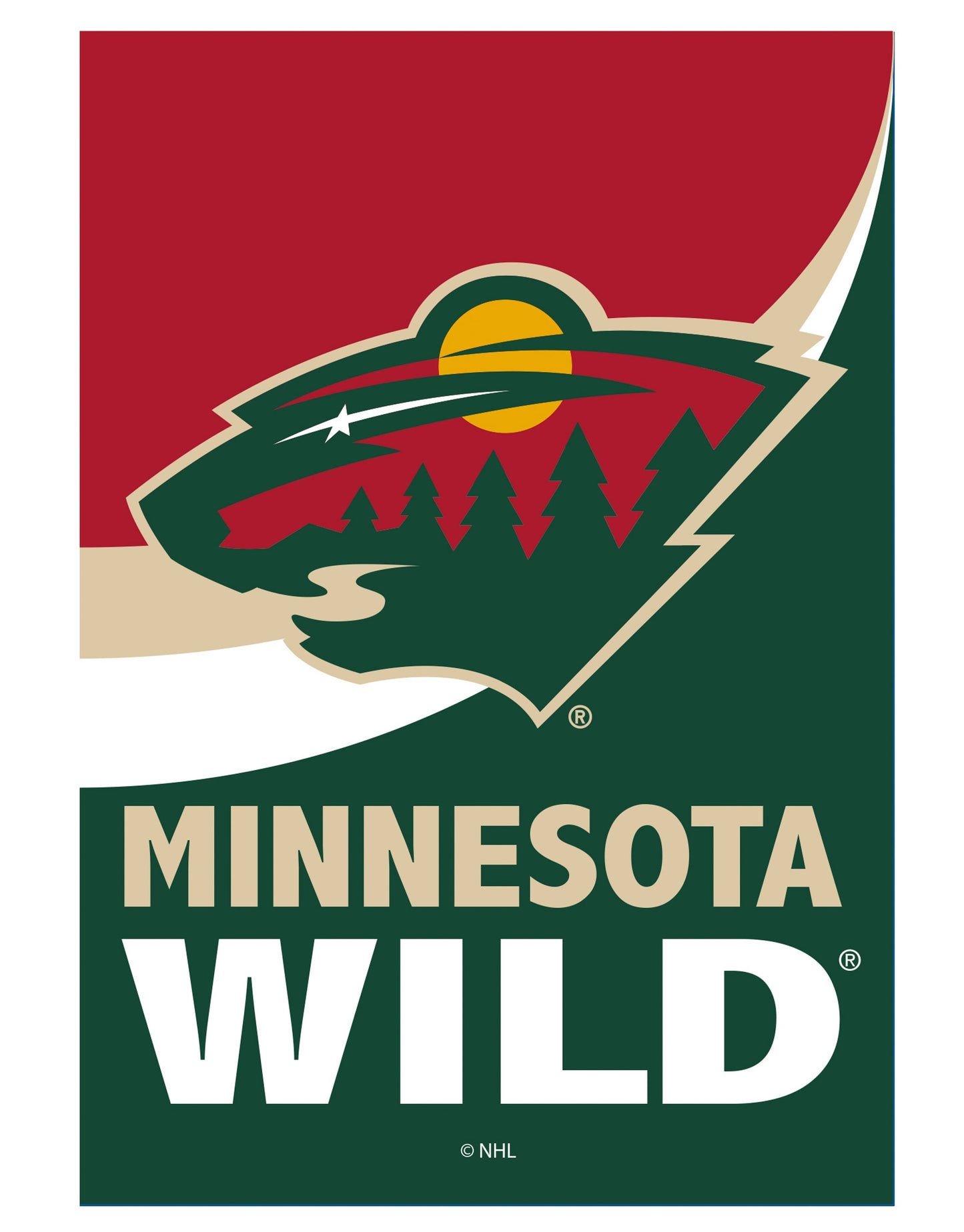 Minnesota Wild Garden Flag 2 Sided Burlap