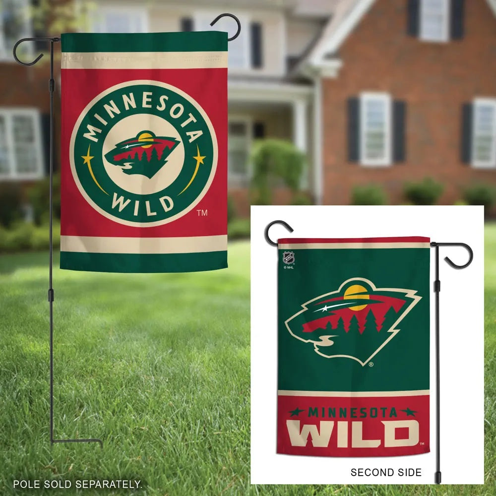 Minnesota Wild Garden Flag 2 Sided Double Logo