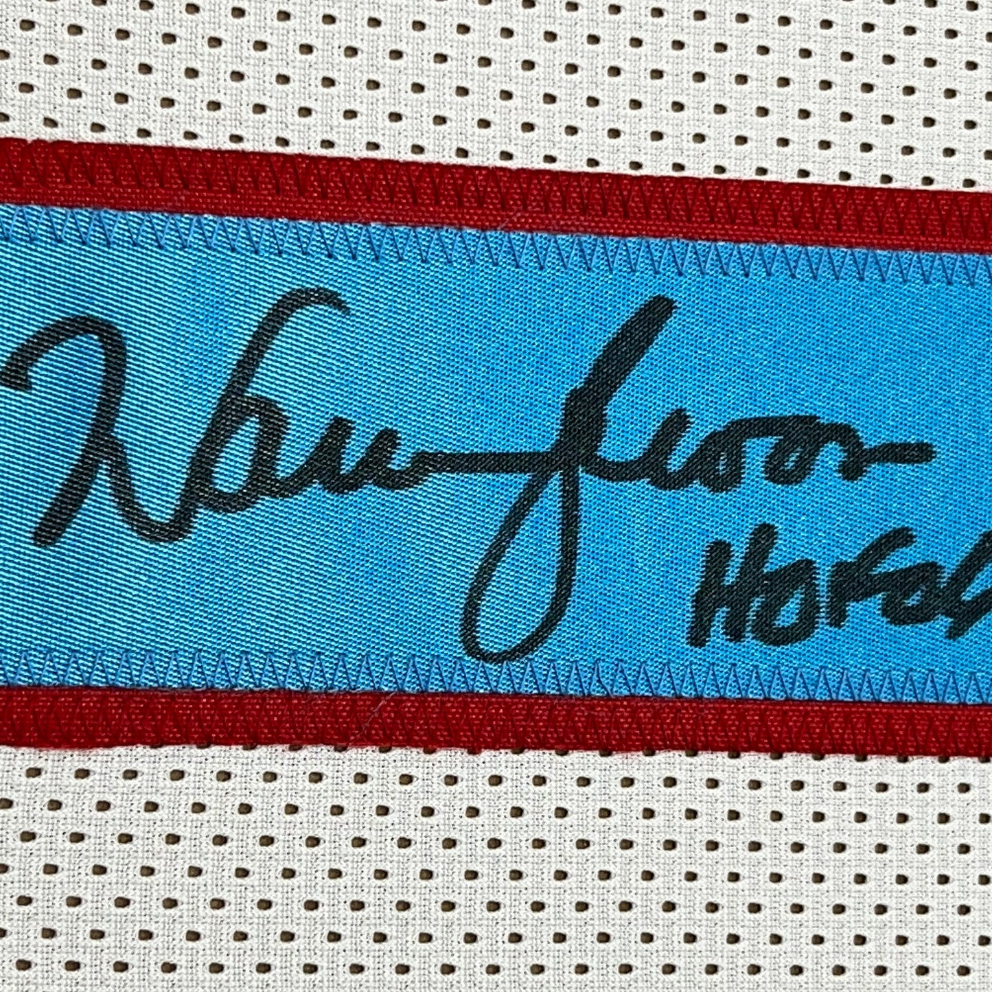 Framed Autographed/Signed Warren Moon 35x39 HOF 06 Houston White Football Jersey JSA COA