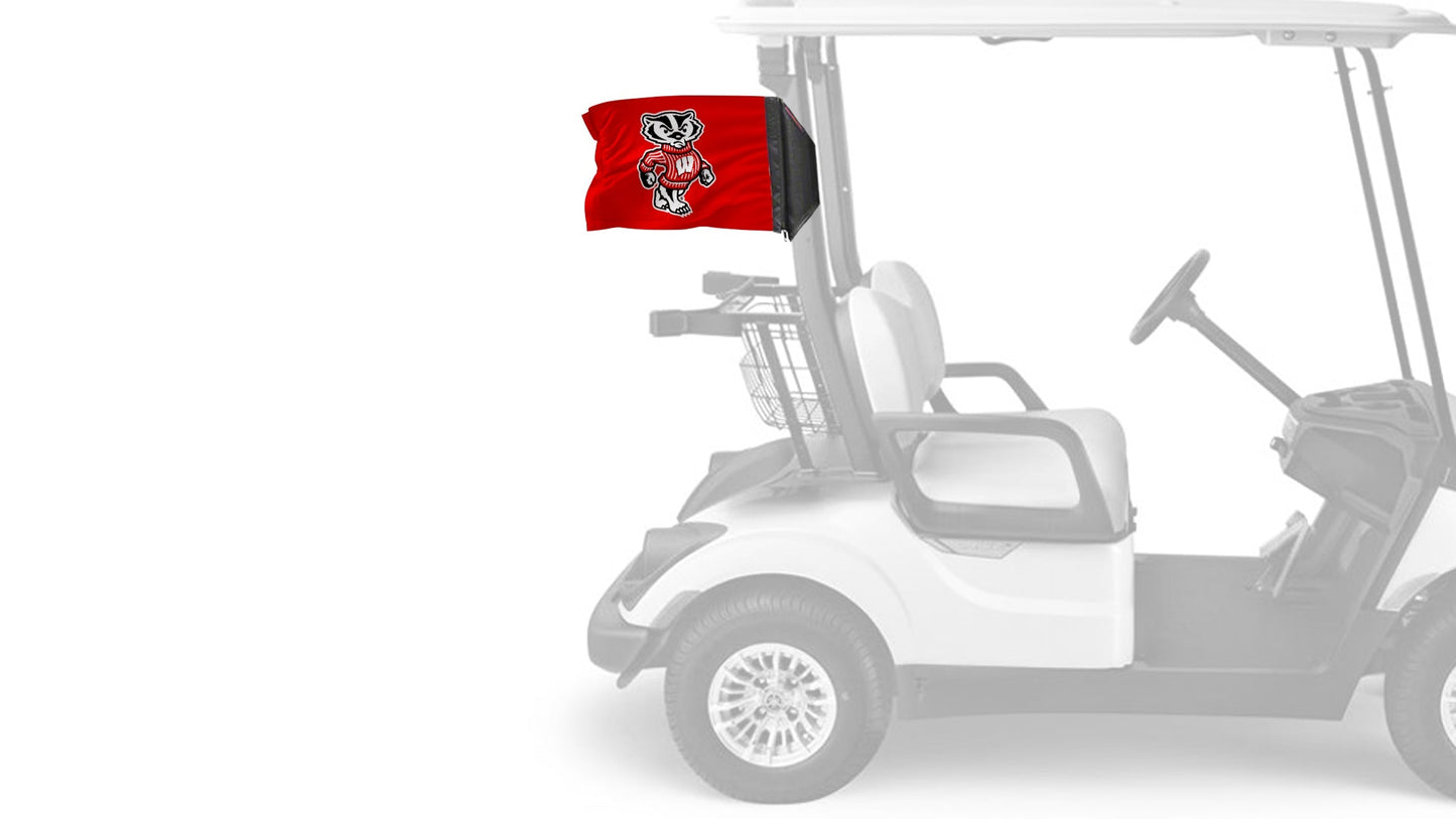 Wisconsin 11"x17" Forever Wave Flag for Golf Carts