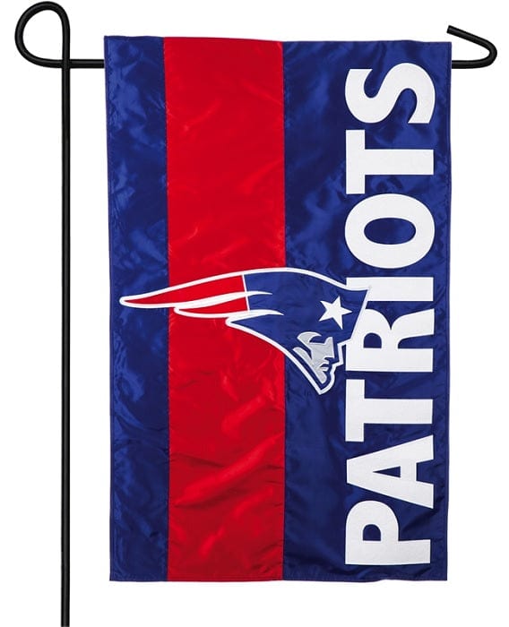 New England Patriots Garden Flag 2 Sided Applique Embellished Logo