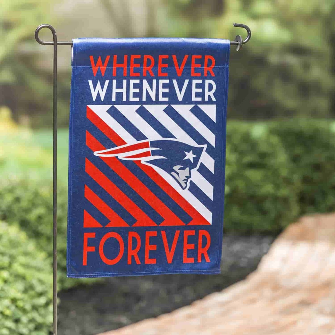 New England Patriots Wherever Whenever Forever 2 Sided Garden Flag