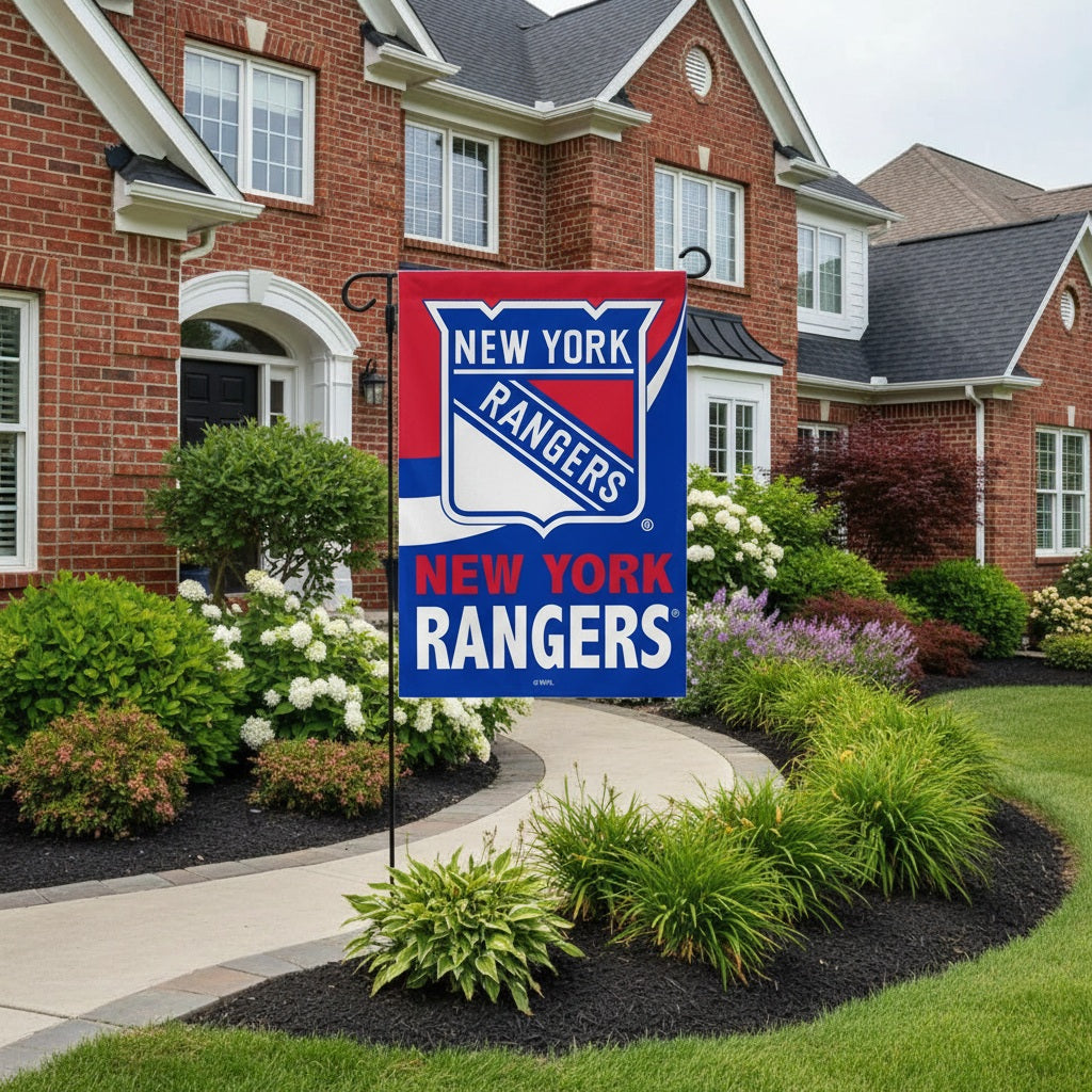 New York Rangers 2 Sided Burlap Garden Flag